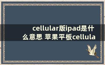 cellular版ipad是什么意思 苹果平板cellular版是什么意思